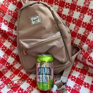 Cute light pink mini backpack.